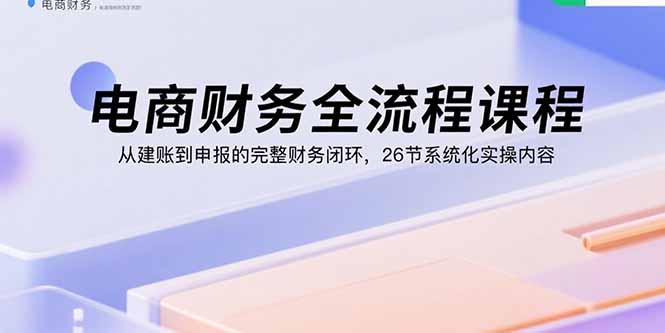 电商财务全流程课程：从建账到申报的完整财务闭环，26节系统化实操内容-云阁资源网
