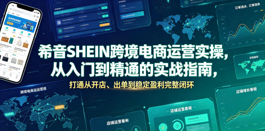 希音SHEIN跨境电商运营实操，从入门到精通的实战指南，打通从开店、出单到稳定盈利完整闭环-云阁资源网