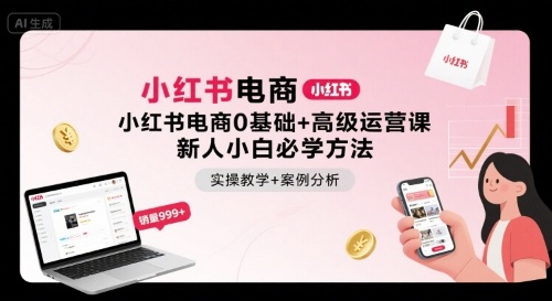 小红书电商0基础+高级运营课，新人小白必学方法，实操教学+案例分析-云阁资源网