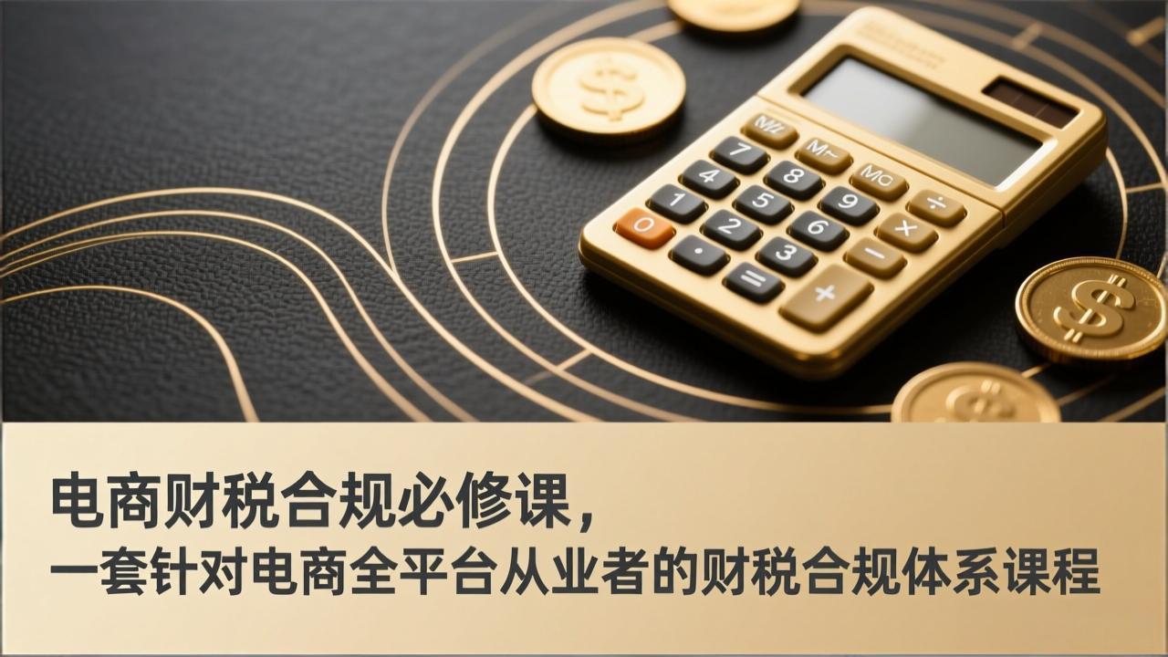 电商财税合规必修课，是一套针对电商全平台从业者的财税合规体系课程-云阁资源网