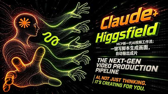 Claude+Higgsfield MCP新一代AI视频工作流：一键写脚本生成画面，自动输出成片-云阁资源网
