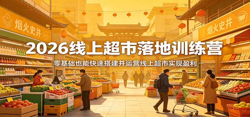 2026线上超市落地训练营，零基础也能快速搭建并运营线上超市实现盈利-云阁资源网
