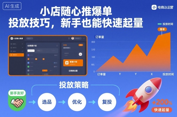 小店随心推爆单投放技巧，新手也能快速起量-云阁资源网