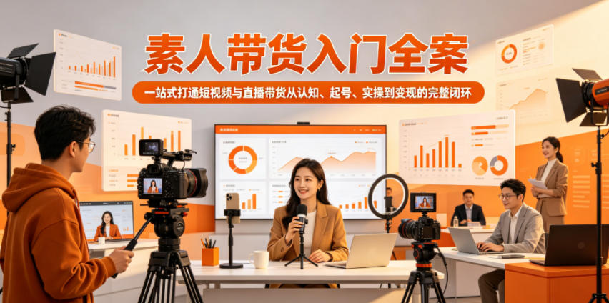 素人带货入门全案,一站式打通短视频与直播带货从认知、起号、实操到变现的完整闭环-云阁资源网