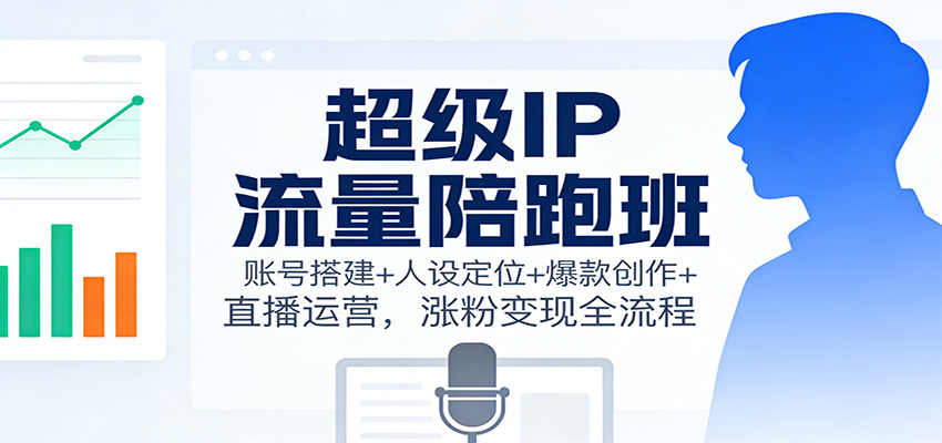 超级IP流量陪跑班：账号搭建+人设定位+爆款创作+直播运营，涨粉变现全流程-云阁资源网