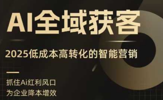 AI全域获客实训营，2025低成本高转化的智能营销，精准找客，高效营销-云阁资源网