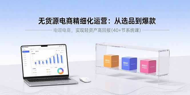 无货源电商精细化运营：从选品到爆款，实现轻资产高回报(40+节系统课-云阁资源网