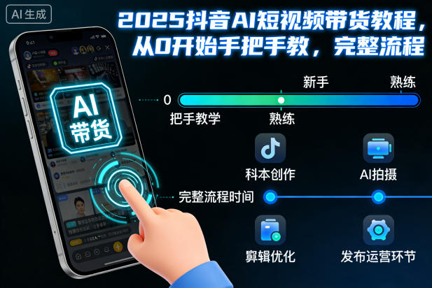 2025抖音AI短视频带货教程,从0开始手把手教,完整流程-云阁资源网