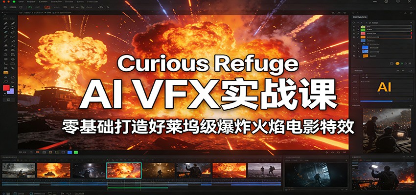 Curious Refuge AI VFX实战课，零基础打造好莱坞级爆炸火焰电影特效-云阁资源网