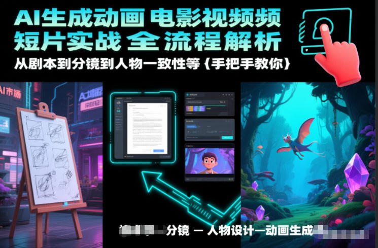 AI生成动画电影视频短片实战全流程解析,从剧本到分镜到人物一致性等手把手教你-云阁资源网