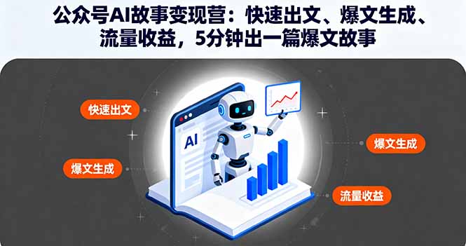 公众号AI故事变现营：快速出文、爆文生成、流量收益，5分钟出一篇爆文故事-云阁资源网