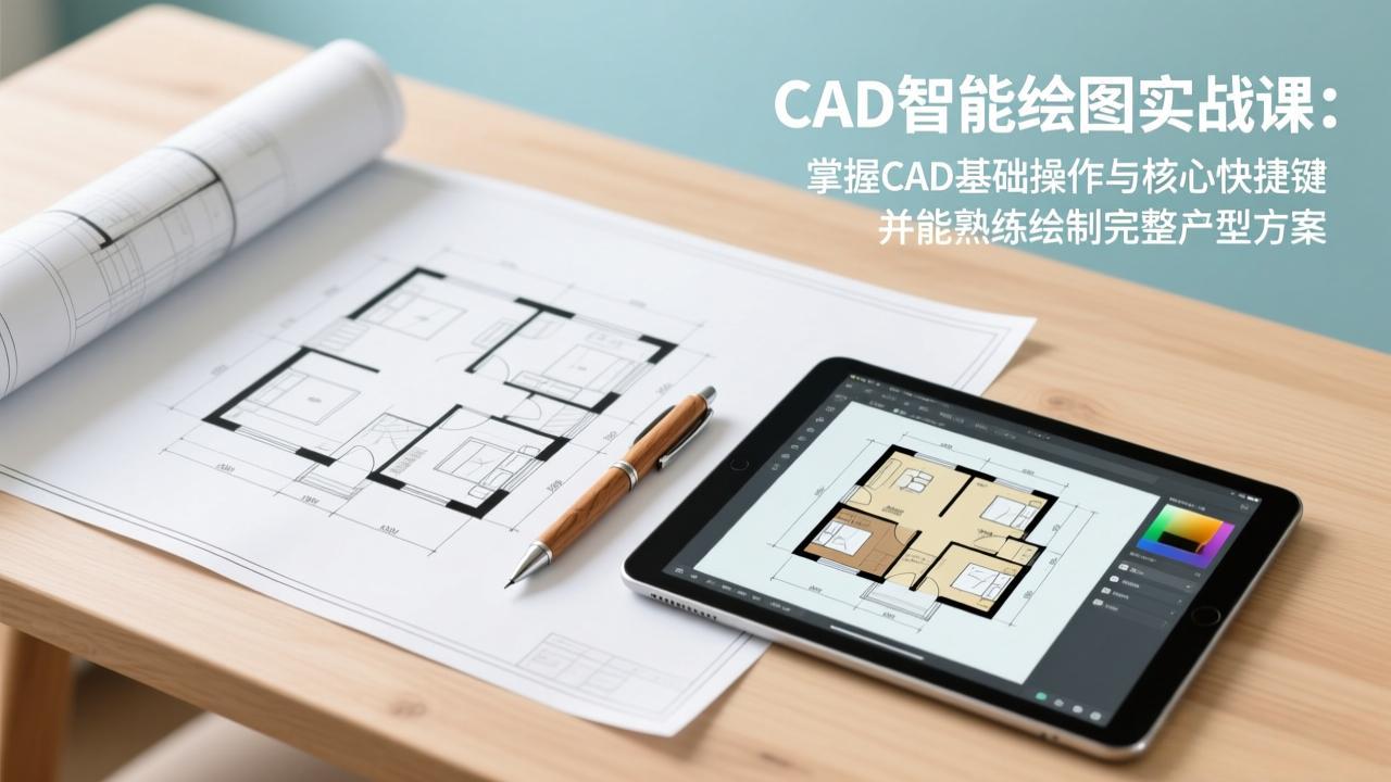 CAD智能绘图实战课:掌握CAD基础操作与核心快捷键,并能熟练绘制完整户型方案-云阁资源网