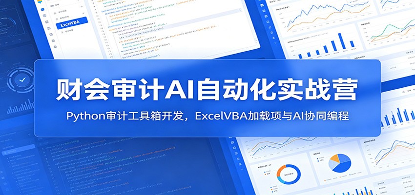 财会审计AI自动化实战营：Python审计工具箱开发，ExcelVBA加载项与AI协同编程-云阁资源网