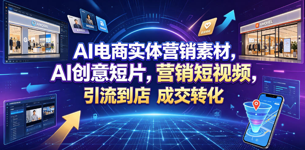 AI电商实体营销素材，AI创意短片，高效打造营销短视频，轻松引流到店，稳定提升门店客流与成交转化-云阁资源网