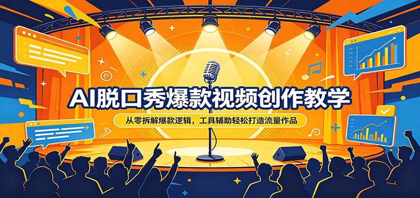 AI脱口秀爆款视频创作教学：从零拆解爆款逻辑，工具辅助轻松打造流量作品-云阁资源网