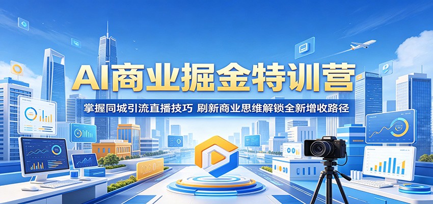AI商业掘金特训营：掌握同城引流直播技巧，刷新商业思维解锁全新增收路径-云阁资源网