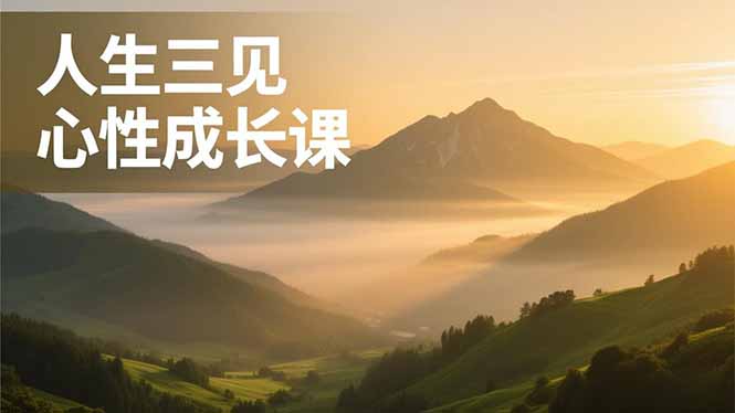 人生三见心性成长课，见天地众生自己，搞透人性安顿身心，活出清晰自我，内在富足无价-云阁资源网